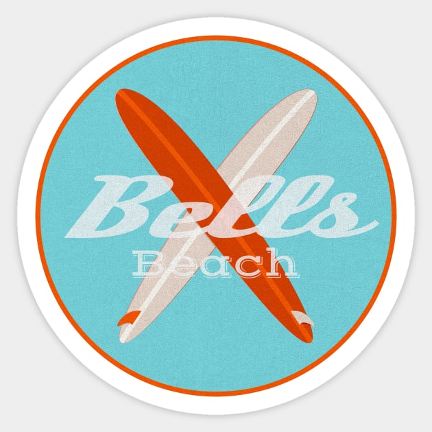 Bells Beach Crossed Surfboards Sticker by AKdesign